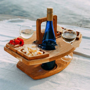 Wine Tray – Outdoor Picnic Portable Hanging Wine Glasses