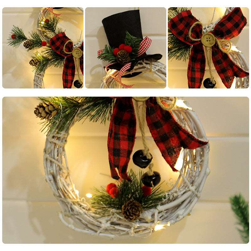 Christmas wreath pendant LED lights garland - Backyard Store