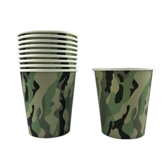 Camouflage Party Tableware Set – Plates, Cups & Napkins