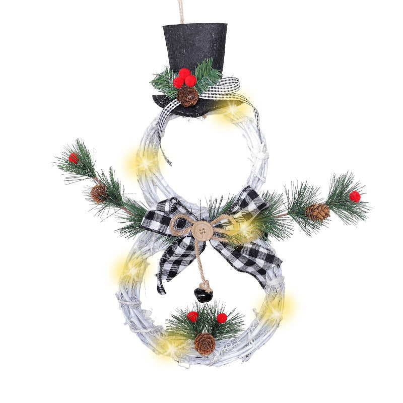 Christmas wreath pendant LED lights garland - Backyard Store