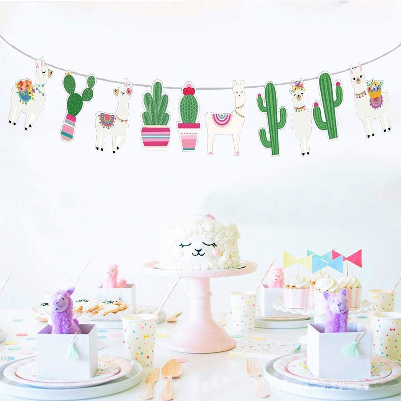 Alpaca Cactus Desert Party Pulls Flag – Fun Outdoor Decor by Backyard Storez, ideal for adding a vibrant and festive touch to any outdoor celebration.