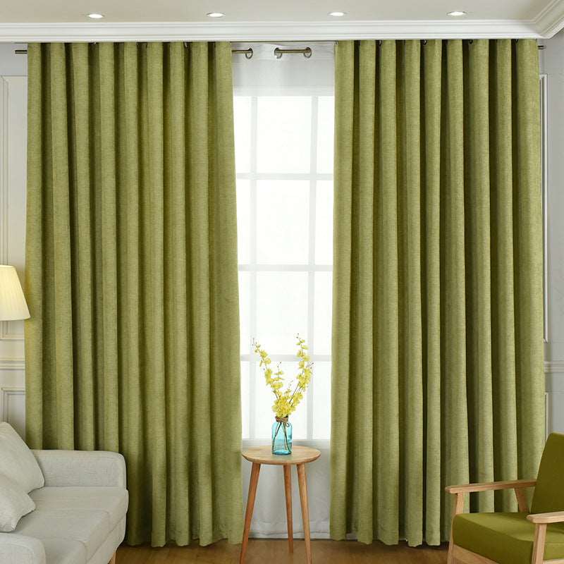 Factory direct stitching simple solid chenille curtain high shading curtain finished living room bedroom curtains - Backyard Store