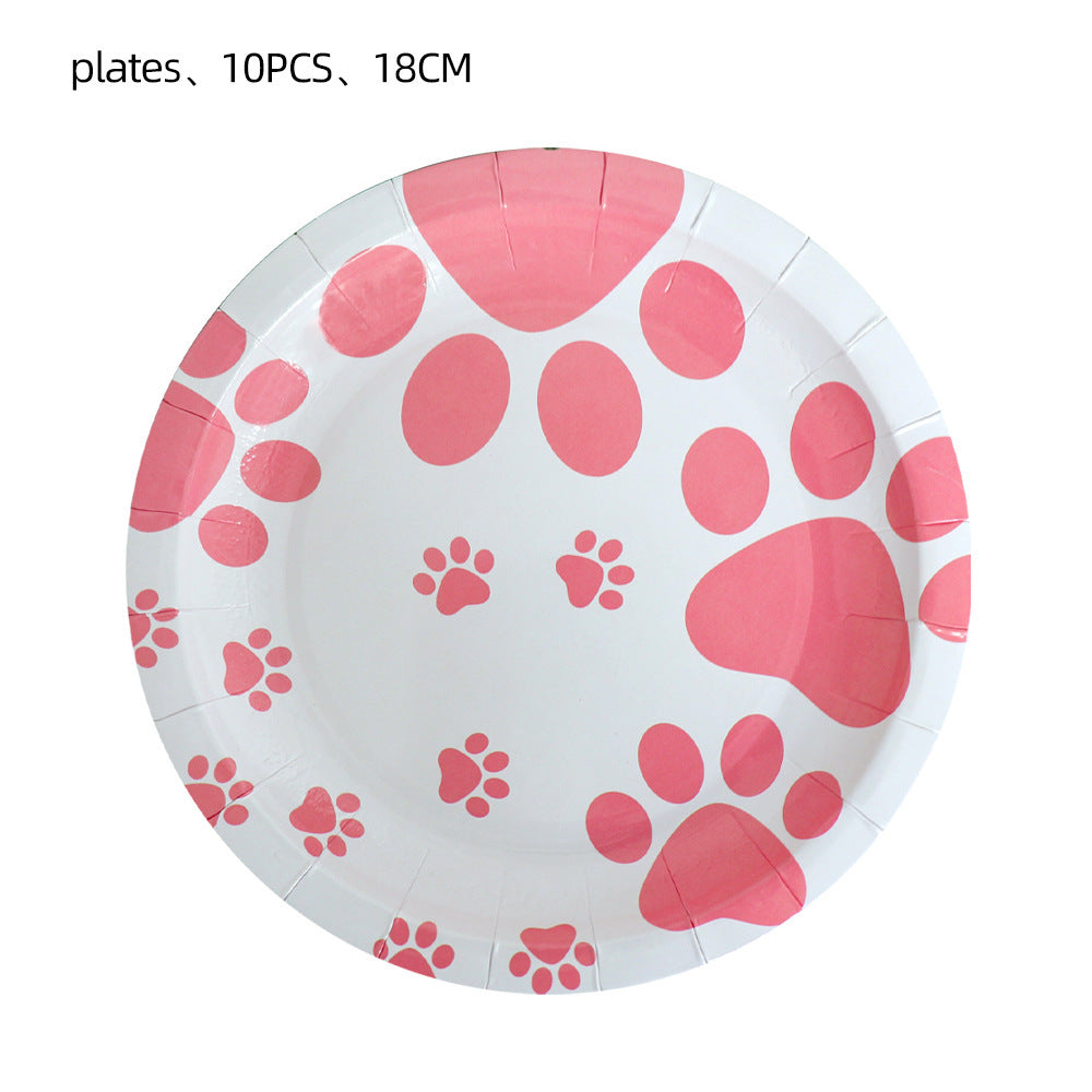 Birthday Party Dog Paw Tableware Set – Fun Party Decoration by Backyard Storez, ideal for adding a playful touch to your pet-themed celebrations.