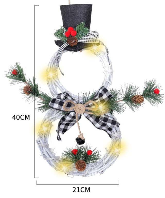 Christmas wreath pendant LED lights garland - Backyard Store