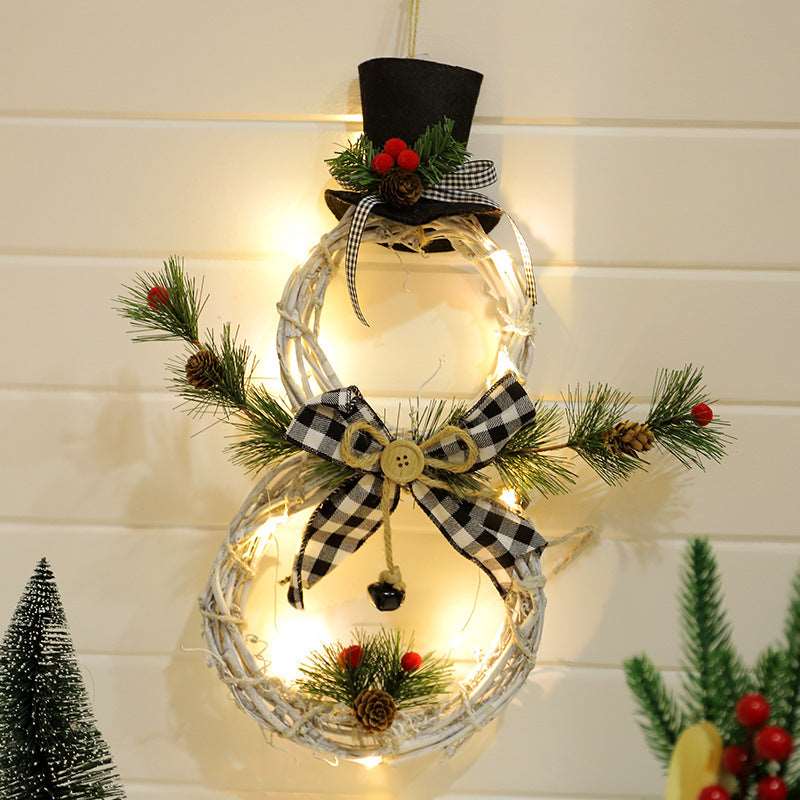 Christmas wreath pendant LED lights garland - Backyard Store