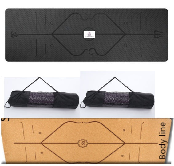 Non Slip TPE Yoga Mat Position Line Beginner - Backyard Store