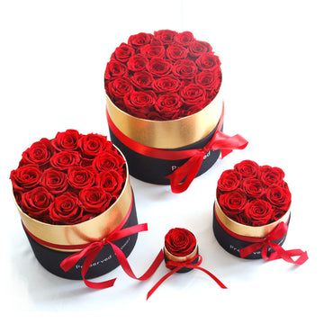 Eternal Roses in Box – Preserved Real Rose Flowers Set