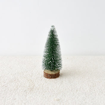 Mini Christmas Tree with Pine Needles – Flocking & White Cedar Tabletop Decoration