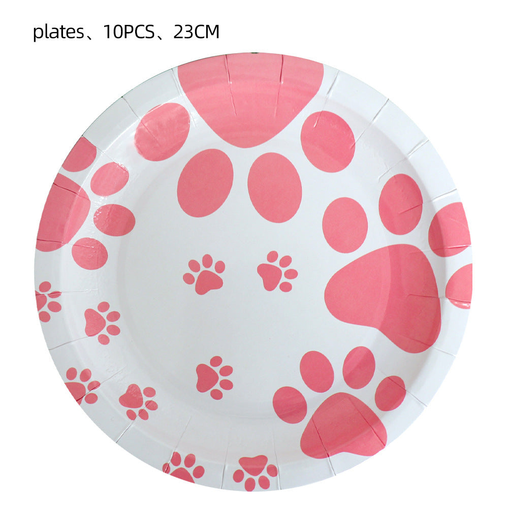 Birthday Party Dog Paw Tableware Set – Fun Party Decoration by Backyard Storez, ideal for adding a playful touch to your pet-themed celebrations.