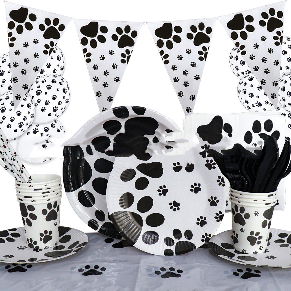 Dog Paw Birthday Party Tableware Set – Fun Celebration Decor