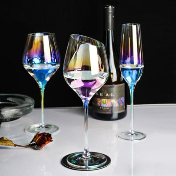 Gradient Colorful Glass Goblets – Nordic Red Wine Glasses