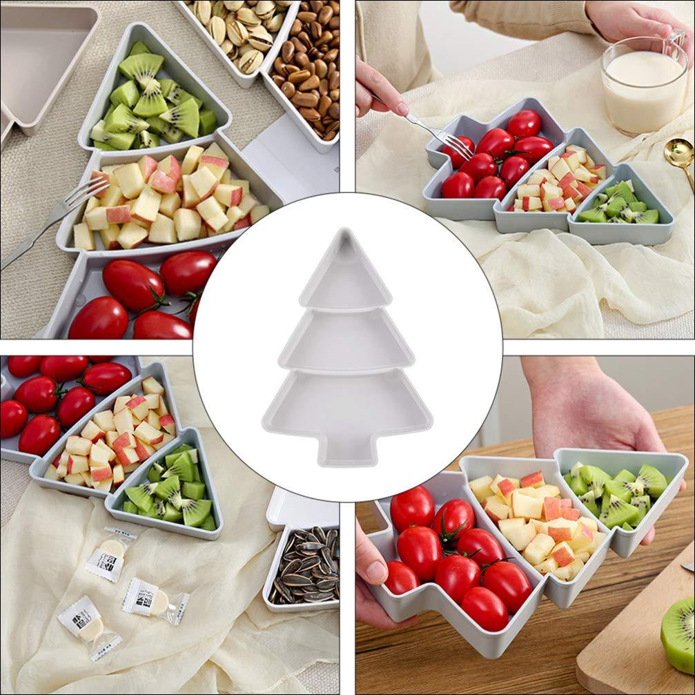  festive Christmas Tree-shaped fruit platter designed as a snack and dessert storage box. Featuring multiple compartments, it's perfect for serving holiday treats and adding charm to Christmas gatherings.