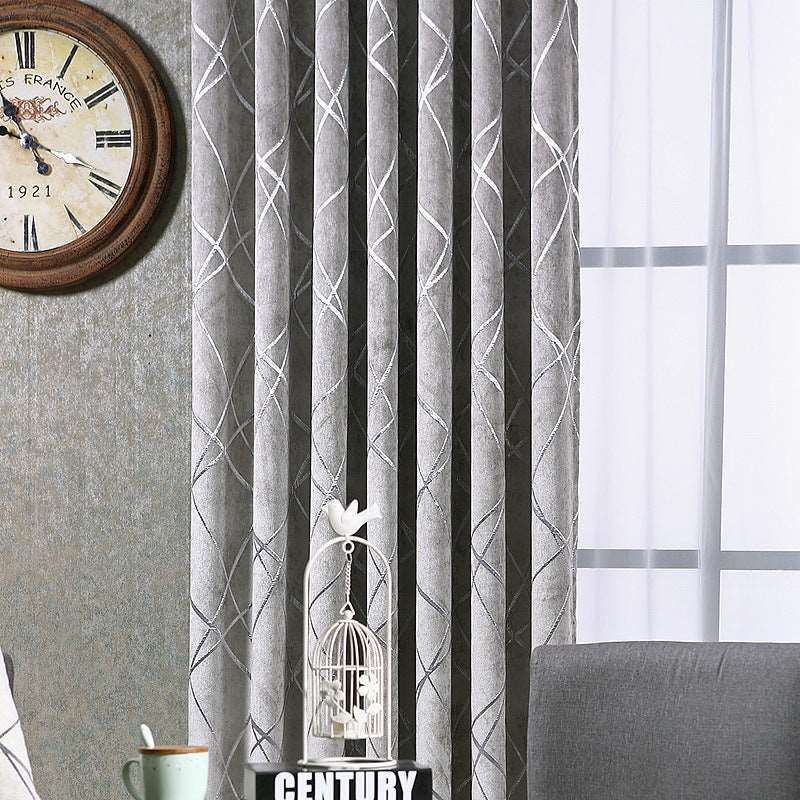 Solid Color Simple Modern Light Luxury Living Room Chenille Blackout Curtains - Backyard Store