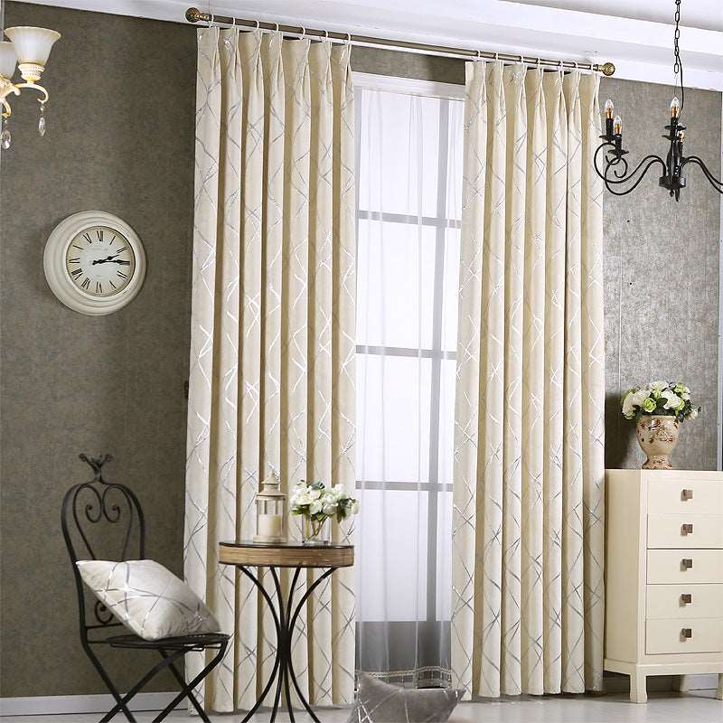 Solid Color Simple Modern Light Luxury Living Room Chenille Blackout Curtains - Backyard Store