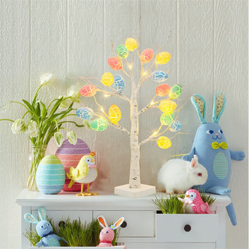 Easter Decoration 60cm Birch Tree with LED Lights – Spring Party Ornament