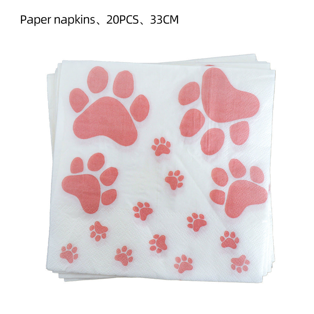 Birthday Party Dog Paw Tableware Set – Fun Party Decoration by Backyard Storez, ideal for adding a playful touch to your pet-themed celebrations.